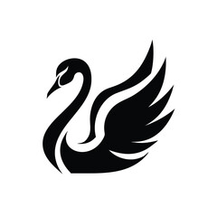 Obraz premium Elegant Black Swan Vector Logo Illustration