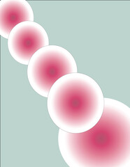 Abstract hypnotic rhythm of light and shadow with Vibrant pink concentric circles emerge from the darkness., decorative, banner, cover, card. Glowing neon circle frame with light ray, stripe.