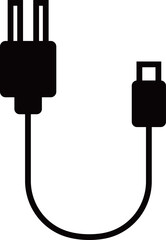 充電ケーブルのフラットアイコン