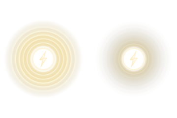 Futuristic yellow glowing wireless charging icons pack featuring power bolt shapes, induction waves, and bright neon rings for smartphone UI components, energy status panels, and tech vector graphics
