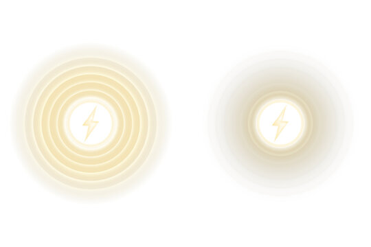 Futuristic yellow glowing wireless charging icons pack featuring power bolt shapes, induction waves, and bright neon rings for smartphone UI components, energy status panels, and tech vector graphics
 - Powered by Adobe
