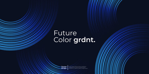 Abstract dark background with circluar gradient lines. 