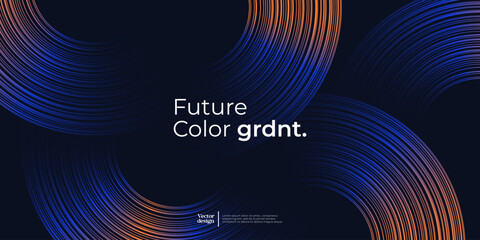 Round gradient lines on dark blue background.