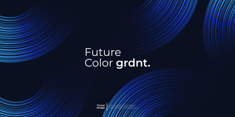 Abstract dark background with circluar gradient lines. 