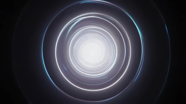 Glowing tunnel of concentric circles radiating with ethereal luminescence - Powered by Adobe