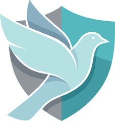 Elegant Minimalist Dove and Shield Security Logo