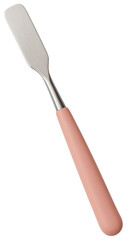 Fototapeta premium Metal Makeup Spatula Tool with Pink Handle