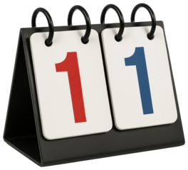 Manual Flip Scoreboard Isolated on Transparent Background