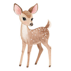 Watercolor Baby Deer Clipart – Cute Fawn PNG