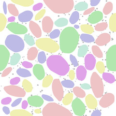 Seamless pattern with multicolored pebbles. Vector illustration. Terrazzo seamless pattern. Flooring texture with a speckled background.