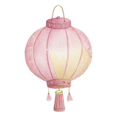 Pink Watercolor Hot Air Balloon Clipart – Cute Pastel PNG