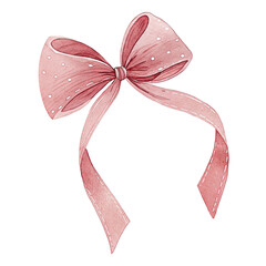 Watercolor Pink Bow Clipart – Cute Ribbon PNG