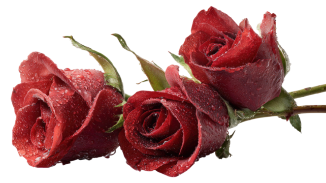 A single vibrant red rose with rich velvety petals captured in detailed closeup to highlight natural beauty isolated on white background