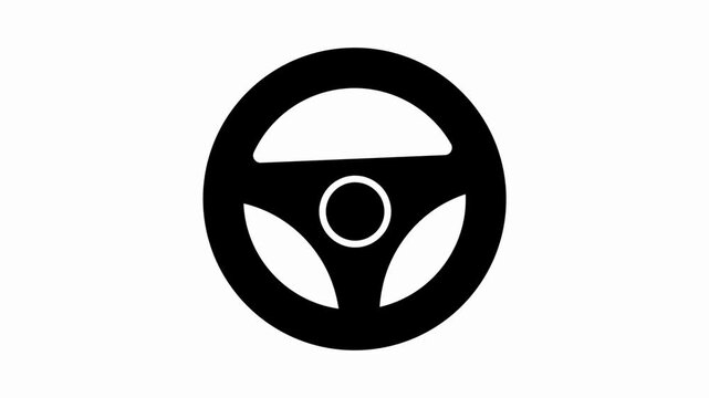 steering wheel   icon animation  simple  flat