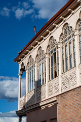 Beautiful restored traditional Georgian design houses in the Old Town, Tbilisi, Georgia.