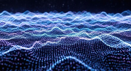 Dynamic vibrant network visualization with modern blue and purple hues for technology projects and digital marketing campaigns featuring elegant data flow