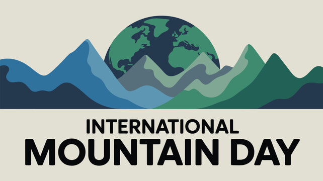 International Mountain Day Geometric Mountain Landscape Nature Conservation Design