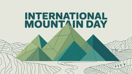 International Mountain Day Geometric Mountain Landscape Nature Conservation Design