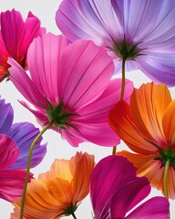 Vibrant Colorful Cosmos Flowers