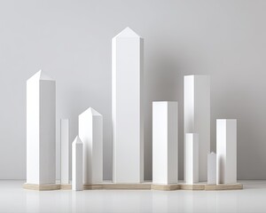 White Geometric Cityscape Model