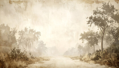 misty morning in the forest wallpaper background