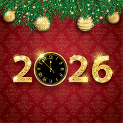 Golden Christmas 2026 Green Twigs Baubles Weihnachten