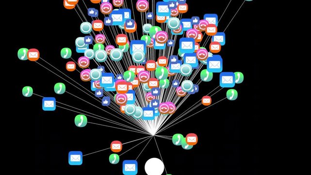 Global internet Team Communication contact network media icons display