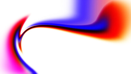 Abstract Swirling Pink Red Yellow and Blue Fluid with White Space Keywords: abstract, swirling, fluid, pink, red, yellow, blue, white, space