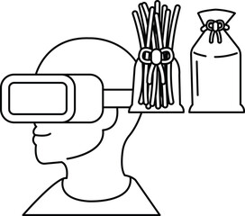 A man wearing a virtual reality headset