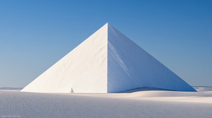 Massive White Pyramid In Snowy Desert Landscape