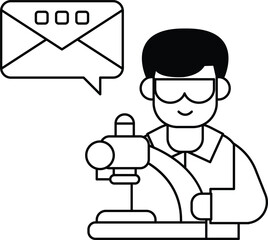 A man wearing a lab coat and goggles is holding a tool and smiling