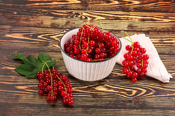 Ripe and juicy red currants berry