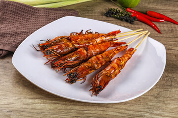 Tasty grilled tiger prawn snack