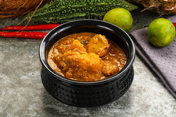 Indian cuisine - spicy chicken curry