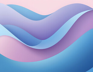 Abstract Background with Smooth Wavy Layers in Pastel Pink and Blue Colors.