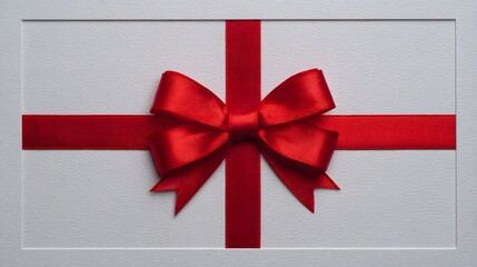 Bright Scarlet Ribbon and Gracefully Tied Bow on an Unmarked White Frame for Unique Personal Designs