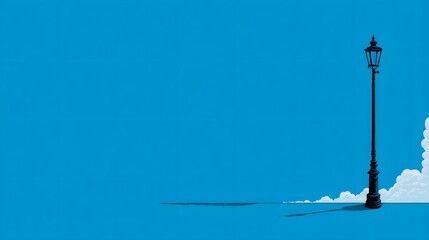 Intricate Minimalist Lamppost Icon with Detailed Shadows and Modern Abstract Outline in Vector Format