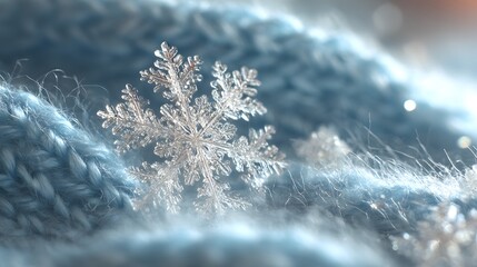 a detailed macro shot of a snowflake