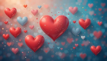 Romantic Hearts Illustration Background for Valentine’s Day Cards, Wallpapers, and Love-Themed Creative Designs