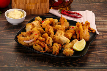 Fritto misto - deep fried seafood mix
