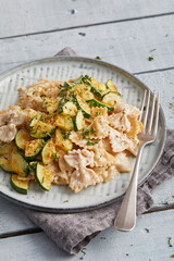 Creamy zucchini pasta dish