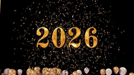Happy New Year 2026 Page open years Background, Coming Year Festive Luxury Elegance. firework cinematic festive title abstract background. New year title intro festival New Year greeting firework - Powered by Adobe