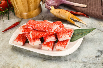 Red crab meat stick surimi