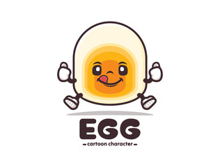 Egg cartoon mascot with thumbs up