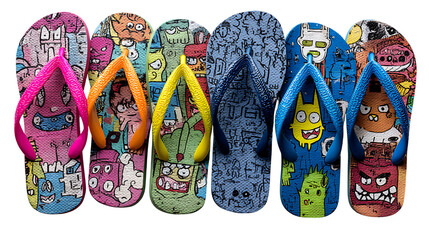 colorful flip flops
