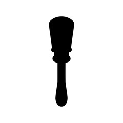 Black Silhouette of a Spatula with Detailed Handle and Bulbous Connection Point