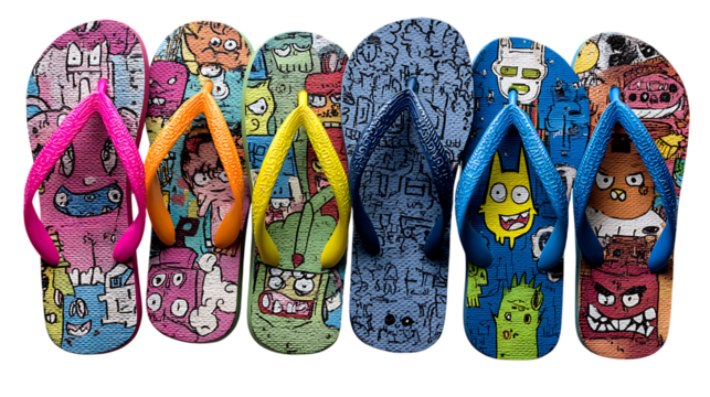 colorful flip flops