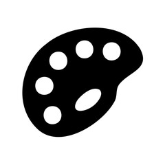 Elegant and simple black and white illustration of an artist paint palette