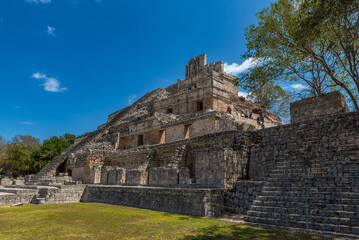 Ruins of the former Mayan city of Edzna, Campeche, Mexico
