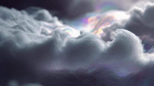 Iridescent clouds forming dreamlike abstract sky landscape